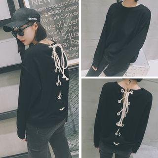 Lace Up Back Pullover