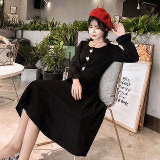 Lantern-sleeve Mini A-line Dress