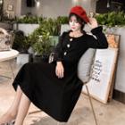 Lantern-sleeve Mini A-line Dress