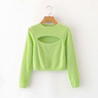 Cutout Sweater Green - One Size