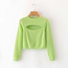 Cutout Sweater Green - One Size