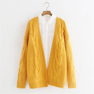 Long-sleeve Cable Knit Cardigan