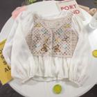 Butterfly Embroidered Panel Blouse