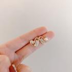 Heart Rhinestone Alloy Earring 1 Pc - Gold - One Size