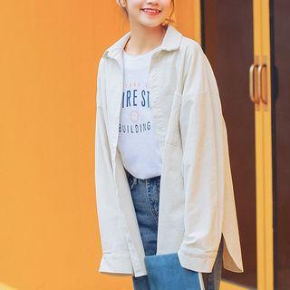 Long-sleeve Corduroy Loose-fit Shirt