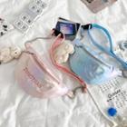 Letter Embroidered Iridescent Belt Bag
