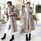 Long Hooded Buttoned Padded Coat