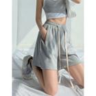 Drawstring Wide-leg Cotton Shorts In 6 Colors