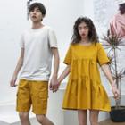 Couple Matching Short-sleeve T-shirt / Shorts / Mini A-line Dress