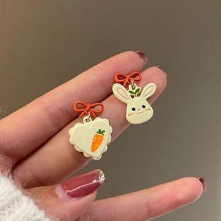 Asymmetrical Cartoon Rabbit Drop Earring