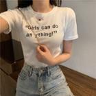 Short-sleeve Letter Embroidered Tee