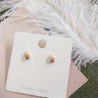 Oval Alloy Earring 260 - 1 Pair - S925 Silver Needle - Gold - One Size