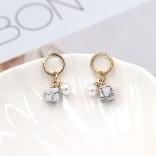 Faux Pearl Marble Earring
