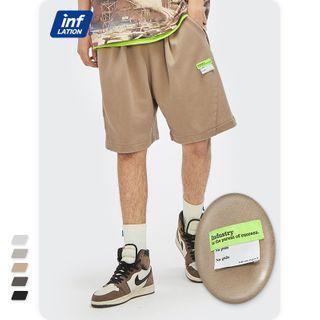 Labeled Straight-cut Shorts