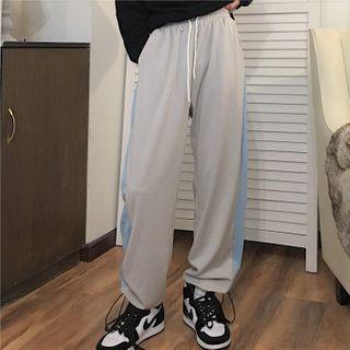 Two Tone Drawstring Elastic-waist Sweatpants