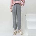 High-waist Plain Cropped Sweatpants