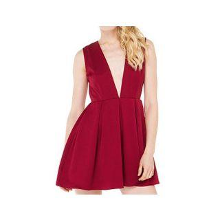 Deep V-neck Open Back Sleeveless A-line Dress