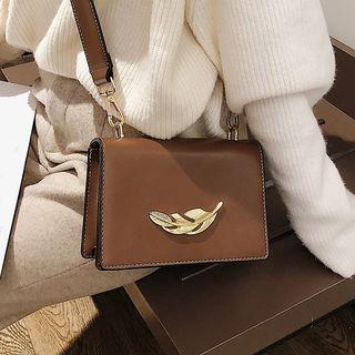 Feather Patterned Crossbody Bag