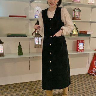 Plain Blouse / Sleeveless Velvet Dress