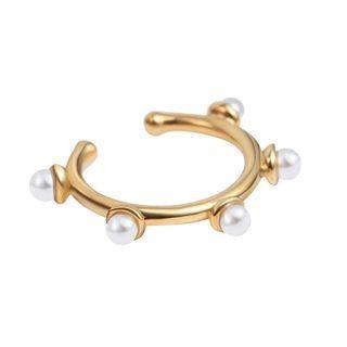 Faux Pearl Ear Cuff E1163 - 1 Pair - Gold - One Size