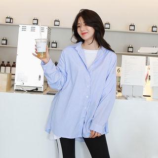 Graphic-back Stripe Shirt