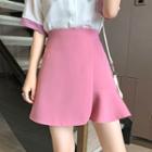 Asymmetric Ruffle Hem Mini A-line Skirt