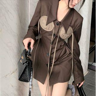 Round Patch Mini Sheath Shirtdress