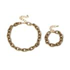 Set: Chain Necklace + Bracelet 0267 - Set - Gold - One Size