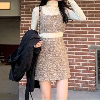 Leopard Print Crop Tank Top / Mini Skirt