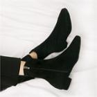 Zip-side Faux-suede Short Boots
