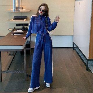 Paneled Knit Zipped Jacket / Pants