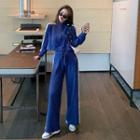 Paneled Knit Zipped Jacket / Pants