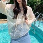 Hooded Lace Blouse Almond - One Size