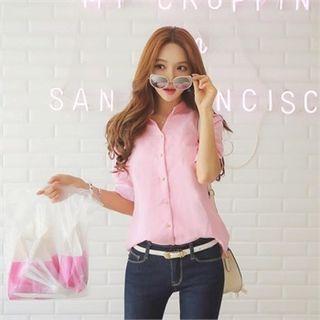 Short-sleeve Linen Blouse