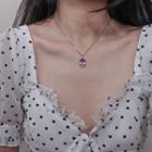 Faux Crystal Pendant Necklace 1 Pc - As Shown In Figure - One Size