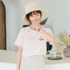 Short-sleeve Watermelon Embroidered T-shirt