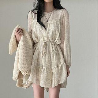 Long-sleeve Flora A-line Dress