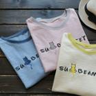 Short-sleeve Embroidery Crewneck T-shirt
