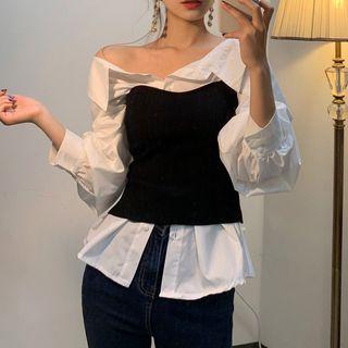 Plain Shirt / Knit Cami Top