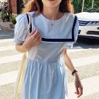 Sailor Short-sleeve Midi A-line Dress