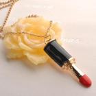 Lipstick Necklace  Gold - One Size