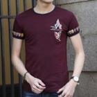 Round Neck Short-sleeve Embroideried T-shirt