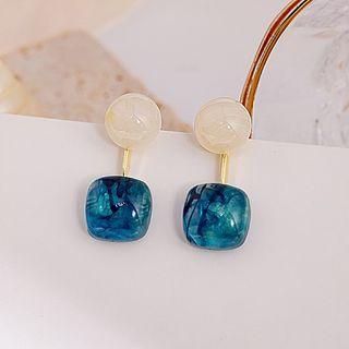 Cat Eyes Stone Drop Earring 1 Pair - E2053-3 - Blue - One Size