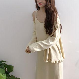 Plain Cardigan / Plain Knit Slipdress