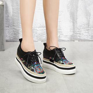 Platform Floral Lace Ups
