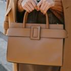 Belted Faux-leather Tote