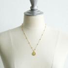 Coin-pendant Ball-chain Necklace Gold - One Size