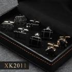 4 Pair Set: Alloy Cufflinks (various Designs) Xk2011 - 4 Pair - Silver & Gold - One Size