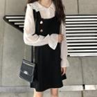 Bell-sleeve Blouse / Slim-fit Jumper Dress