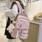 Rabbit Print Backpack / Badge / Bag Charm / Set